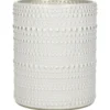 Countryfield theelichthouder/kaarsenhouder - wit/zilver - H8 cm