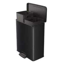 Curver Decobin Duo Prullenbak - 26L+26L - Rechthoekig - Zwart