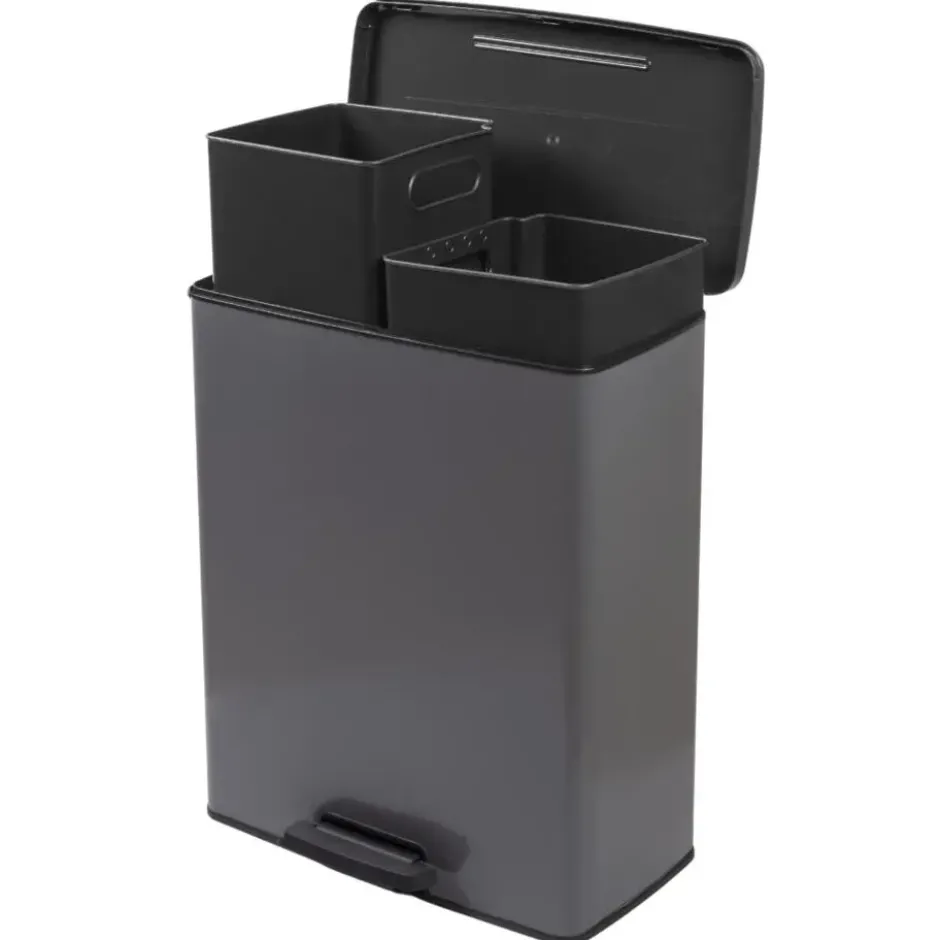 Curver Decobin Duo Prullenbak - 26L+26L - Rechthoekig - Cool Grey