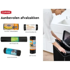 Curver Decobin Prullenbak - 65L - Rechthoekig - Zwart