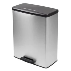 Curver Decobin Prullenbak - 65L - Rechthoekig - Zilver metallic