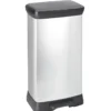 Curver Decobin Prullenbak- 50L - 39x29x72 cm - Zilver Metallic