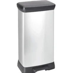 Curver Decobin Prullenbak- 50L - 39x29x72 cm - Zilver Metallic