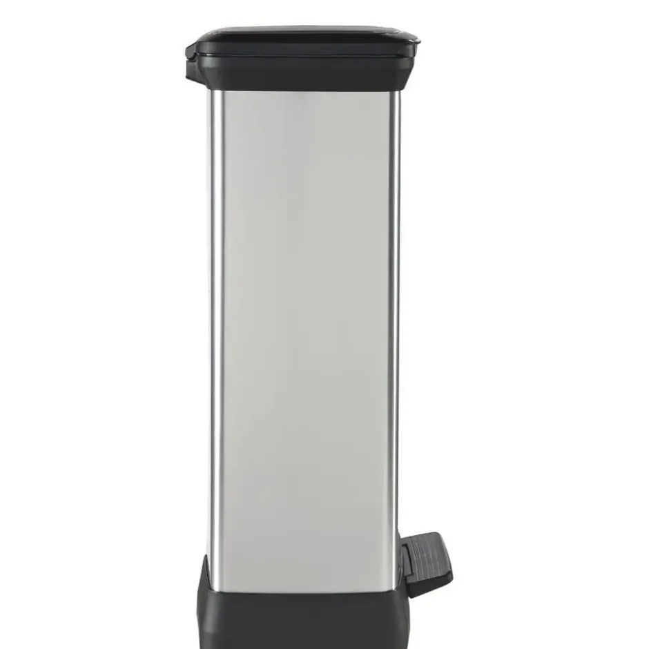 Curver Decobin Prullenbak- 50L - 39x29x72 cm - Zilver Metallic