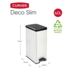 Curver Decobin Slim Prullenbak- 40L - Metallic