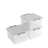 Curver Handy+ Opbergbox - 35L - 3 stuks - Transparant met deksel