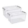 Curver Handy+ Opbergbox - 50L - 2 stuks - Transparant met deksel