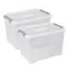 Curver Handy+ Opbergbox - 65L - 2 stuks - Transparant met deksel
