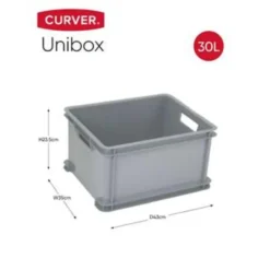 Curver Unibox Classic Opbergbox L - 3x30L - 43x35x23,5cm - Grijs