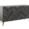 Dark Wood - Dressoir met 3 zwarte houtlook deuren