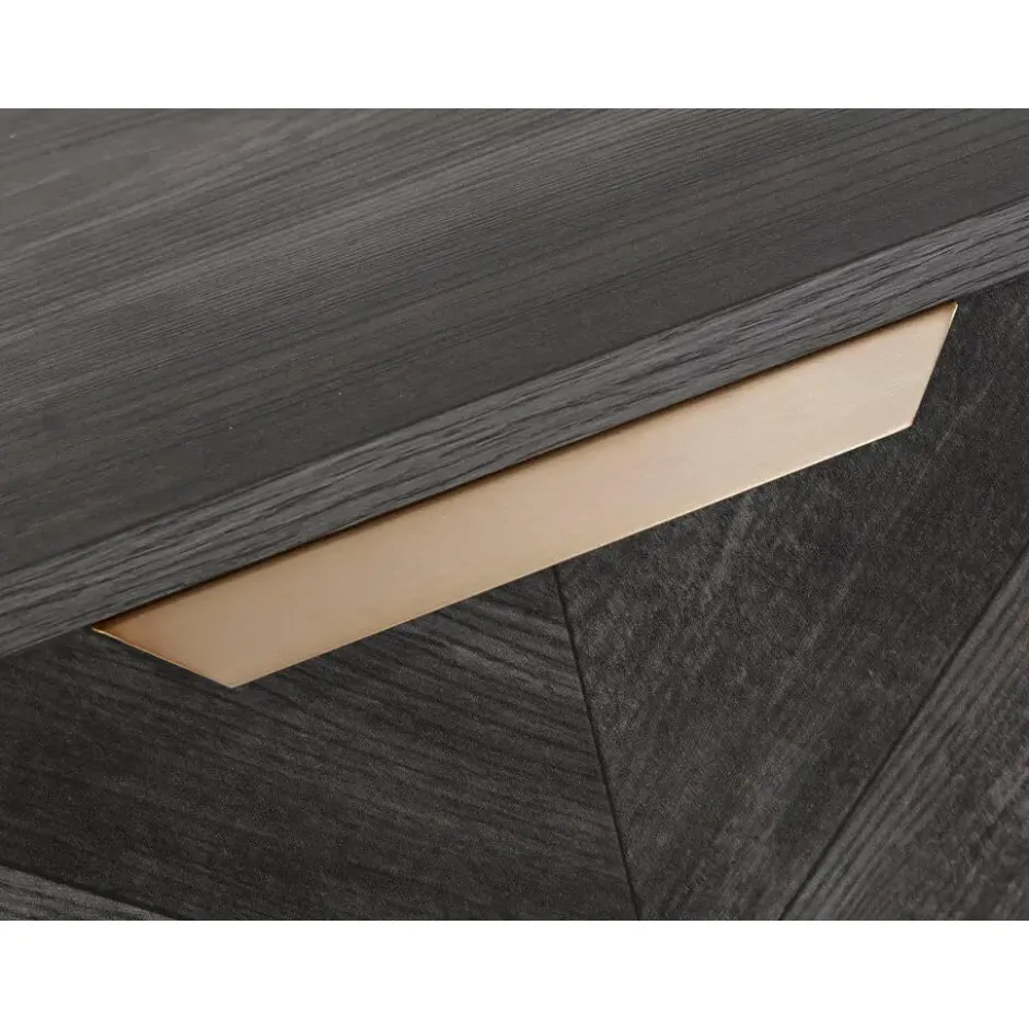 Dark Wood - Dressoir met 3 zwarte houtlook deuren