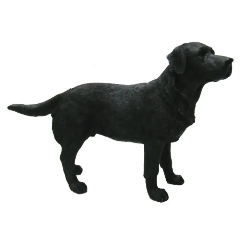 Decoratie beeld - Labrador - zwart - 14 cm - Polystone - Honden