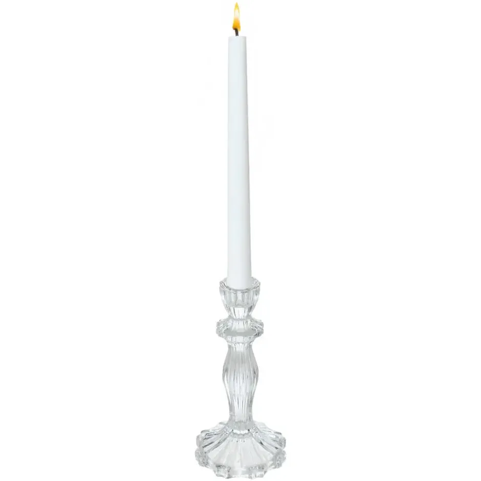 Decoration kaarsen kandelaar - dinerkaarsen - glas - 20 cm