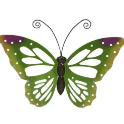 Decoris Grote muurvlinder - groen - 51 x 38 cm - tuindecoratie