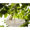Decoris Vogelbad - bamboe hout - wit - drinkschaal - 27 cm