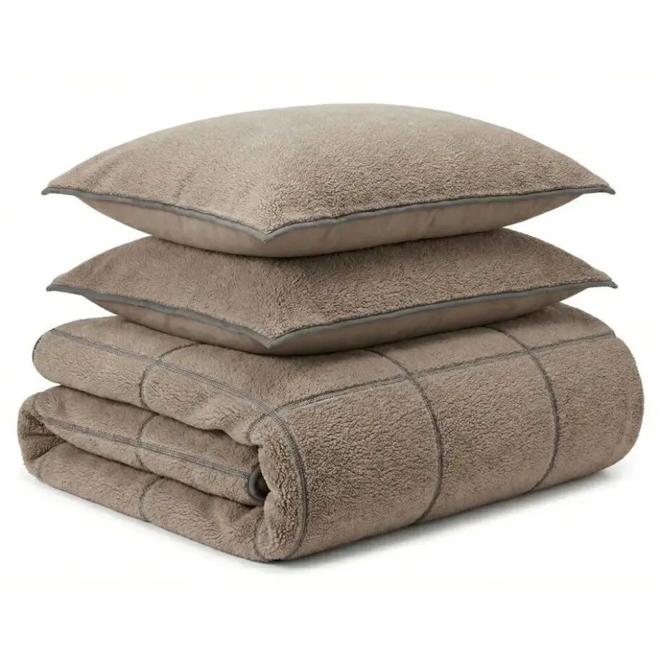 Dekbedovertrek Teddy Trim Bruin 200x220 – Zacht & Warm – Incl. 2 Kussenslopen