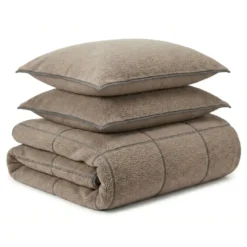 Dekbedovertrek Teddy Trim Bruin 200x220 – Zacht & Warm – Incl. 2 Kussenslopen