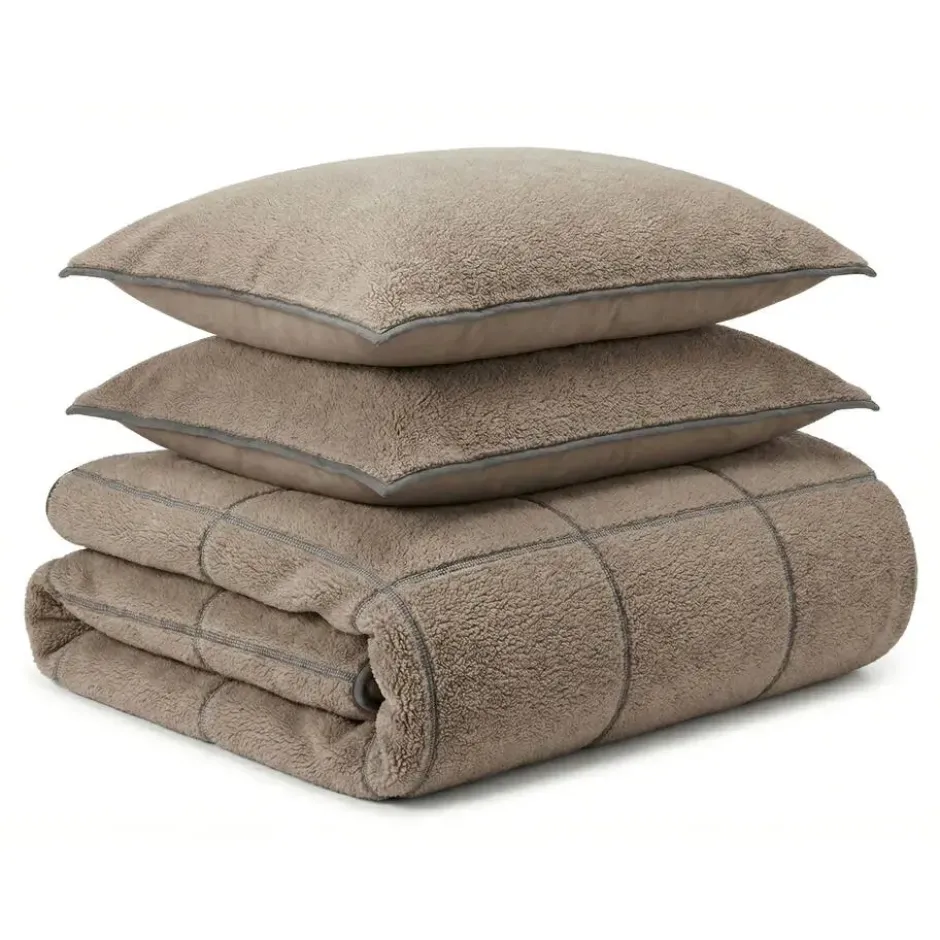 Dekbedovertrek Teddy Trim Bruin 200x220 – Zacht & Warm – Incl. 2 Kussenslopen