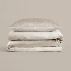 Dekbedovertrek Velvet Cartier 140x220 – Fluweelzacht Uni Design – Crème