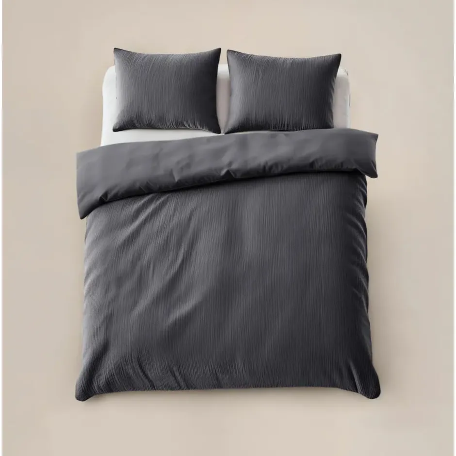 Dekbedovertrek Velvet Cartier 200x220 – Fluweelzacht Uni Design – Antraciet