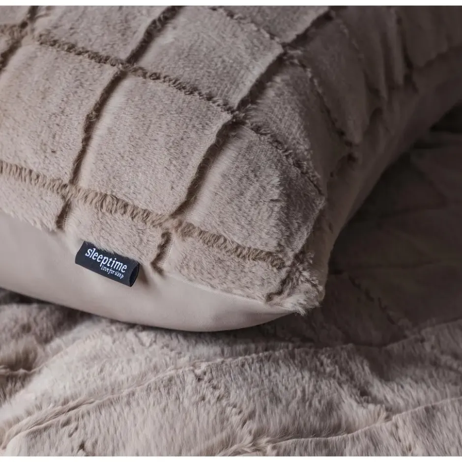 Dekbedovertrek 140x220 – Furry Check Design & Zacht Warm Fleece