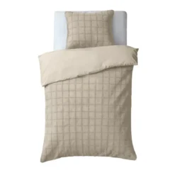 Dekbedovertrek 140x220 – Furry Check Design & Zacht Warm Fleece