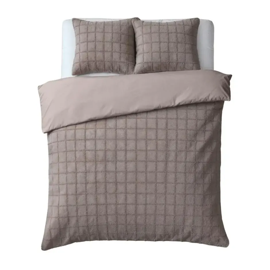 Dekbedovertrek 240x220 – Furry Check Design & Zacht Warm Fleece