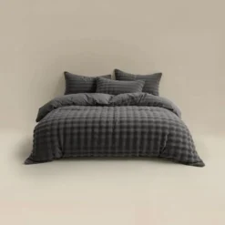 Dekbedovertrek 200x220 – Pompom Design & Warm Flanel Fleece - Antraciet