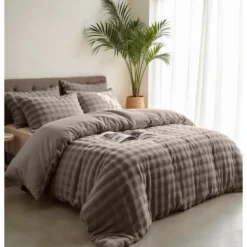 Dekbedovertrek 200x220 – Pompom Design & Warm Flanel Fleece - Taupe