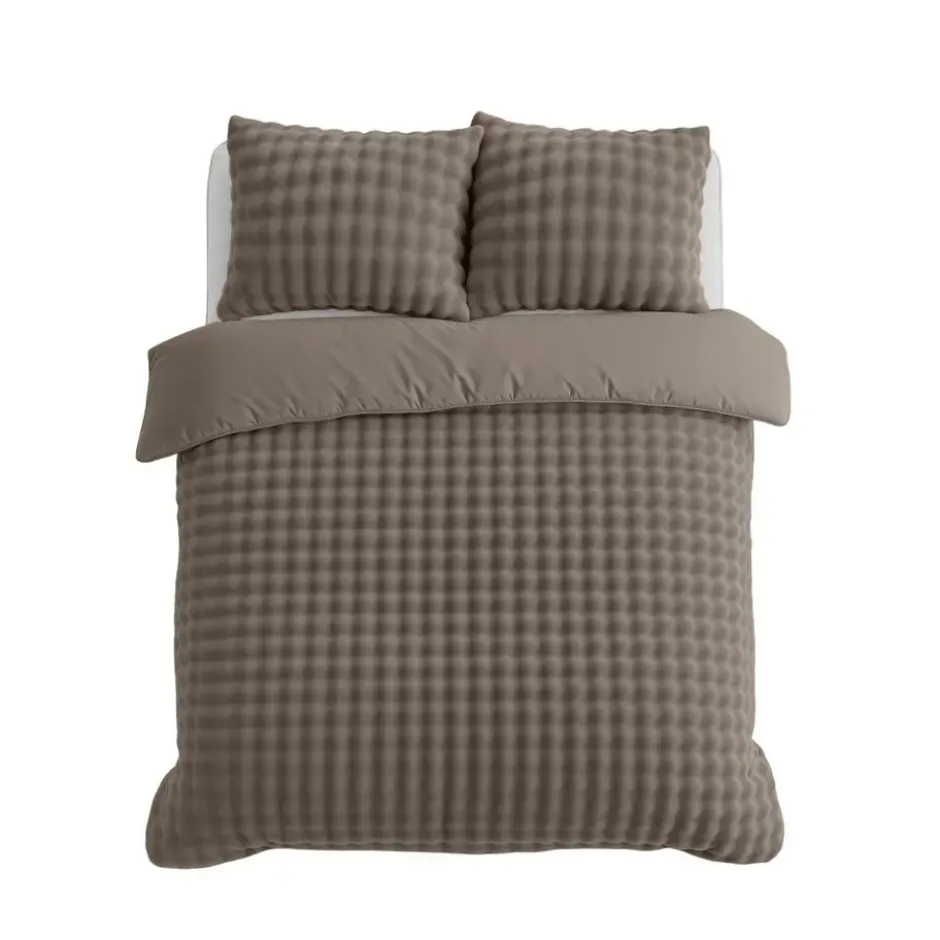 Dekbedovertrek 200x220 – Pompom Design & Warm Flanel Fleece - Taupe