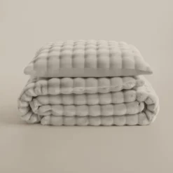 Dekbedovertrek 240x220 – Pompom Design & Warm Flanel Fleece - Beige