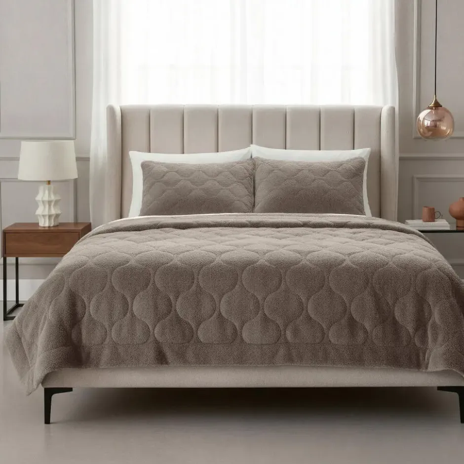 Dekbed zonder Overtrek Lazy Teddy 200x200 – Superzacht & Wasbaar – Taupe