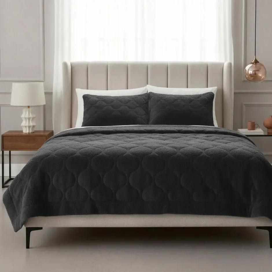 Dekbed zonder Overtrek Lazy Teddy 200x200 – Superzacht & Wasbaar – Zwart