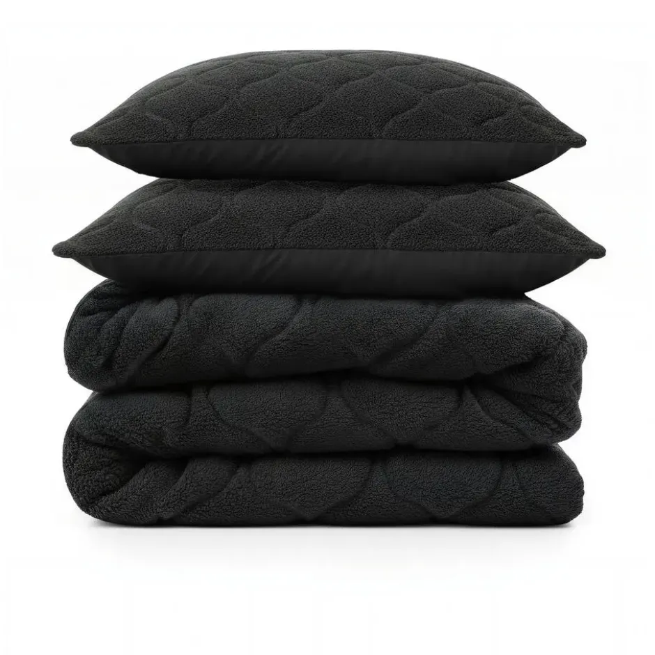 Dekbed zonder Overtrek Lazy Teddy 200x200 – Superzacht & Wasbaar – Zwart