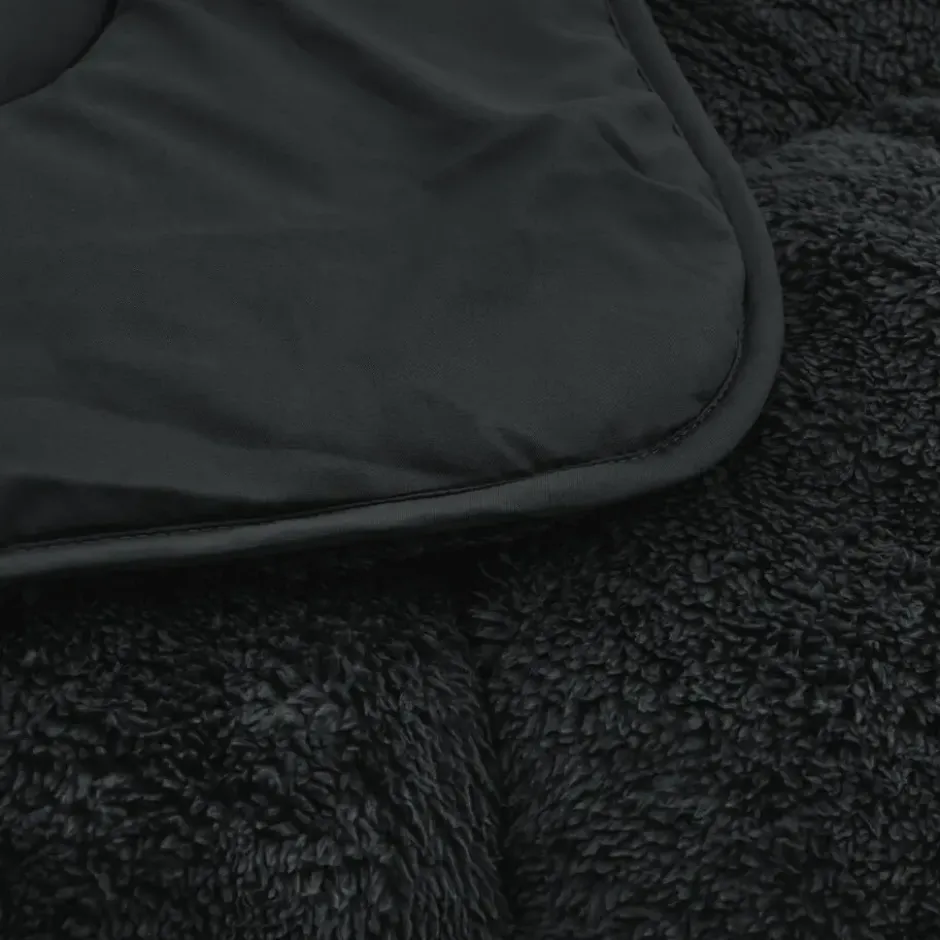 Dekbed zonder Overtrek Lazy Teddy 200x200 – Superzacht & Wasbaar – Zwart