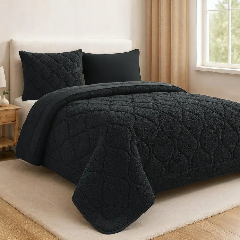 Dekbed zonder Overtrek Lazy Teddy 200x200 – Superzacht & Wasbaar – Zwart