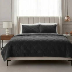 Dekbed zonder Overtrek Lazy Teddy 240x200 – Superzacht & Wasbaar – Zwart
