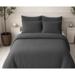 Dekbed zonder Overtrek – Luxe Mousseline – Superzacht Katoen – Antraciet 240x200