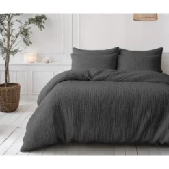 Dekbed zonder Overtrek – Luxe Mousseline – Superzacht Katoen – Antraciet 240x200