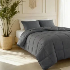 Dekbed zonder overtrek – Perkal Hotel Katoen – 200x220 – Antraciet