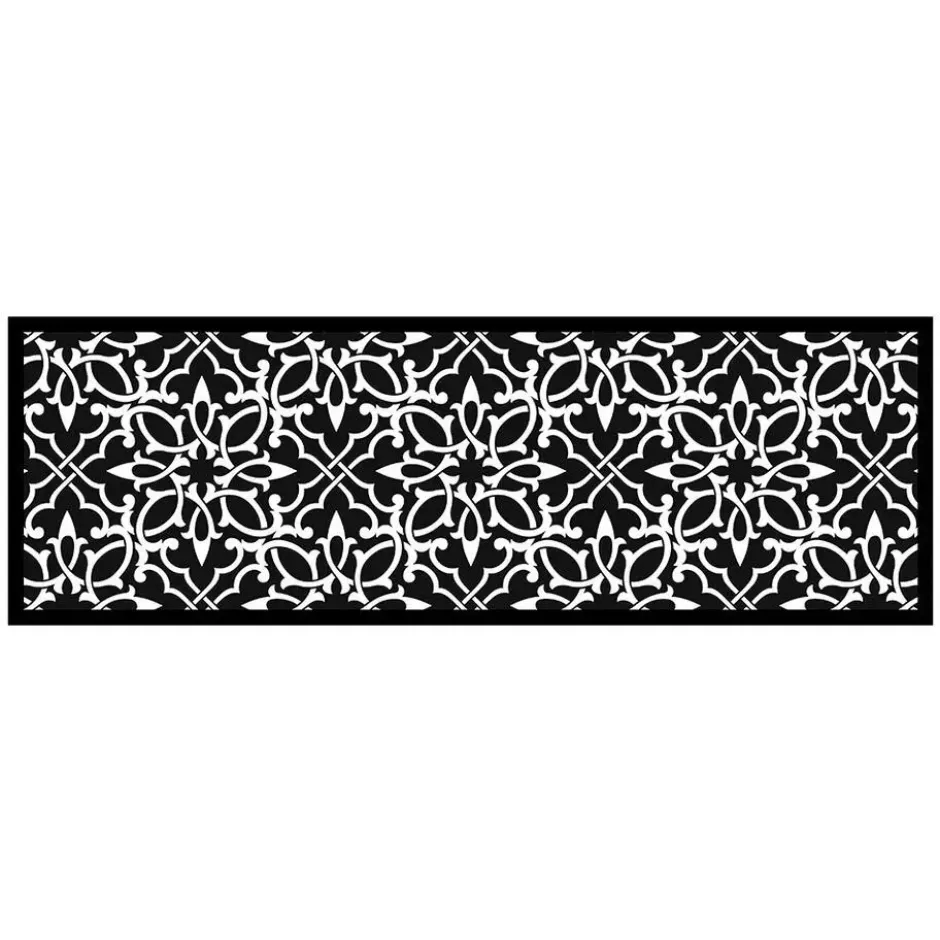 Deurmat Ornament Pattern antraciet - 50x150 cm