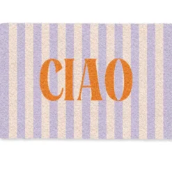 Deurmat 60x40 cm Ciao - Quote - Pastel - Strepen