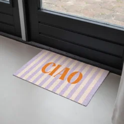 Deurmat 60x40 cm Ciao - Quote - Pastel - Strepen