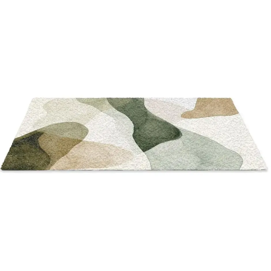 Deurmat 90x60 cm Japandi - Abstract - Groen