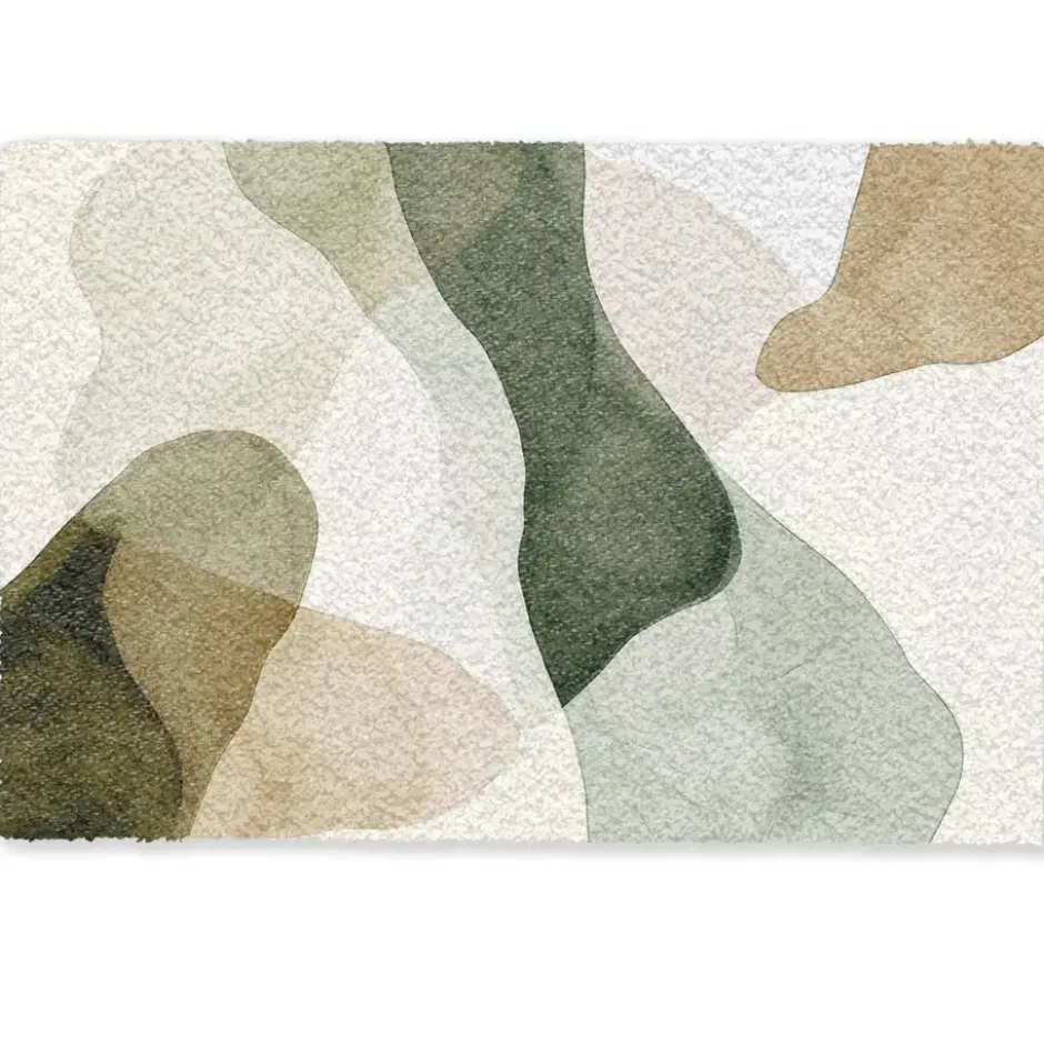 Deurmat 90x60 cm Japandi - Abstract - Groen