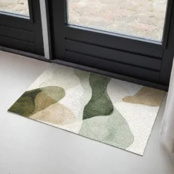 Deurmat 90x60 cm Japandi - Abstract - Groen