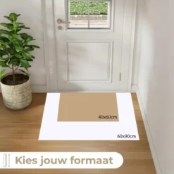 Deurmat 60x40 cm Parallelle lijnen - Lichte textuur - Beige