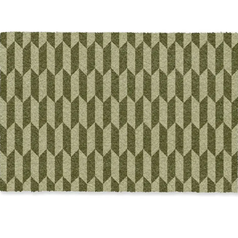 Deurmat 60x40 cm Patroon - Abstract - Groen - Vlakken