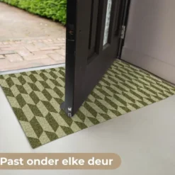 Deurmat 60x40 cm Patroon - Abstract - Groen - Vlakken