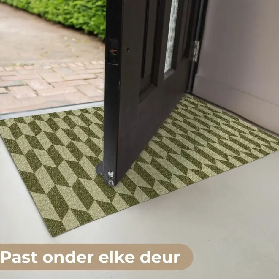 Deurmat 60x40 cm Patroon - Abstract - Groen - Vlakken